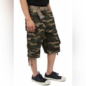 Pro Club Men's Cargo Shorts with Belt Big & Tall Camouflage Size 54